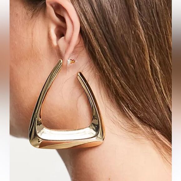 Geo  hoop  earrings  M137 - Picture 1 of 6